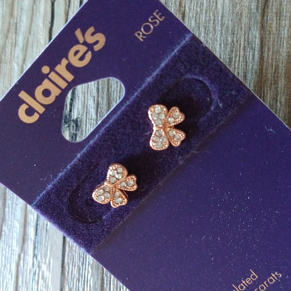 Rose Gold Bow Earrings